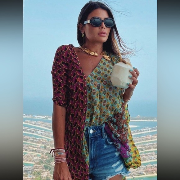 ZARA PRINTED MINI KAFTAN SZ MEDIUM - Picture 2 of 5